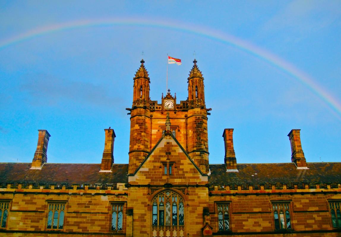 University of Sydney under a rainbow