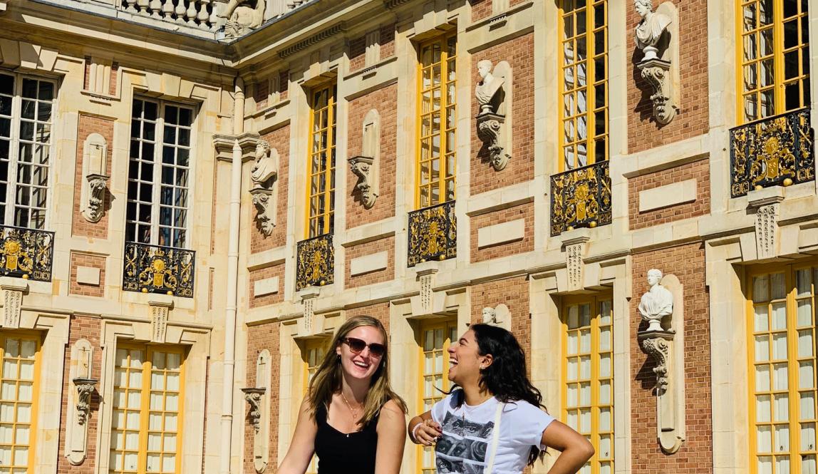 Two students tour Versailles
