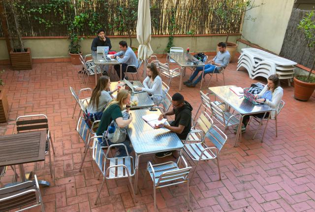 IES Abroad Barcelona Center Courtyard with Students